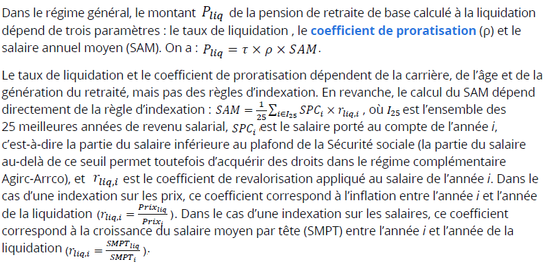 Encadré - Calcul du montant de la pension de retraite de base dans le régime général